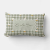 Coussin Rectangle Vert Sauge Gingham Oie Vérification Buffalo Nom Pe (Recto)