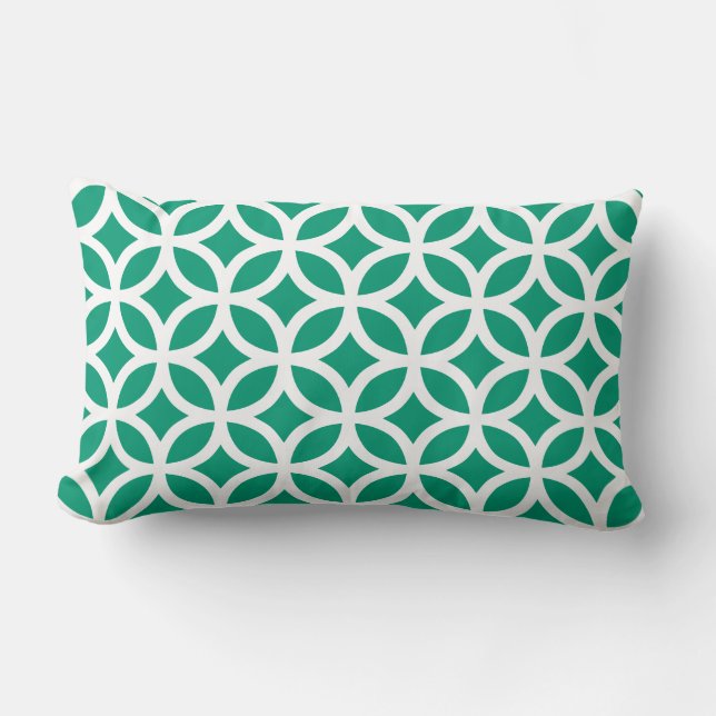 Coussin Rectangle Vert vert géométrique (Recto)