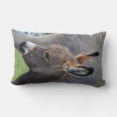 Coussin Rectangle Verticale de portrait de poulain d'âne (Verso)