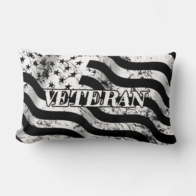 Coussin Rectangle Vétéran USA - vintage blanc (Recto)