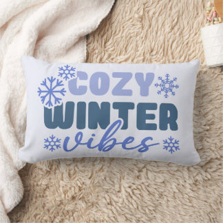 Coussin Rectangle Vibes d'hiver confortables - Typographie du flocon