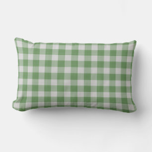 Coussin Rectangle Vichy à carreaux vert forêt à carreaux