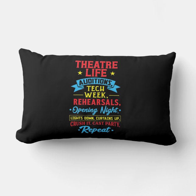 Coussin Rectangle Vie théâtrale pour acteur (Recto)