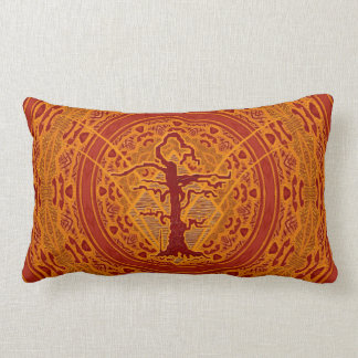 Coussin Rectangle Vieil arbre défraîchi abstrait orange-clair