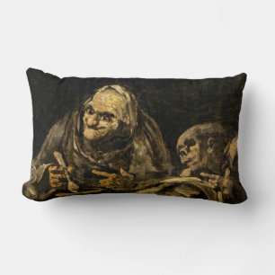 Coussin Rectangle Vieille femme avec un squelette (mort) (Francisco