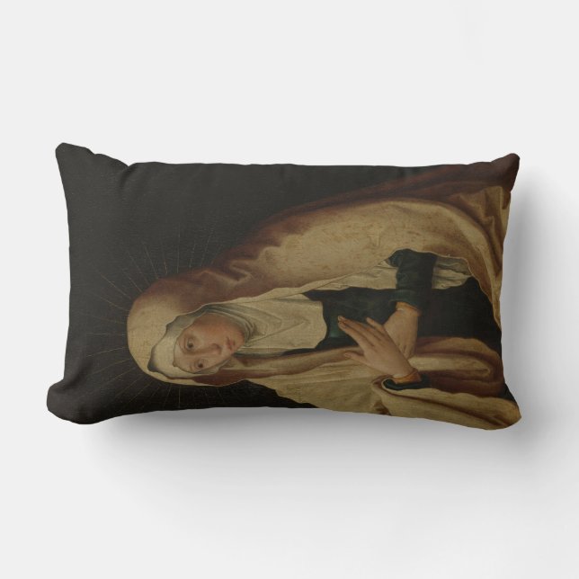 Coussin Rectangle Vierge Marie voilée (par Lucas van Leyden) (Recto)