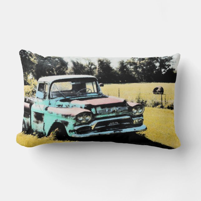 Coussin Rectangle Vieux camion rouillé (Recto)