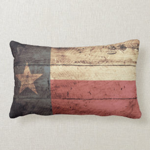 Coussin Rectangle Vieux drapeau en bois du Texas
