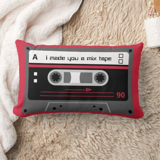Coussin Rectangle Vieux Skool Rouge et noir Cassette Mix Bande (Couverture)
