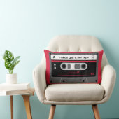 Coussin Rectangle Vieux Skool Rouge et noir Cassette Mix Bande (Chaise)