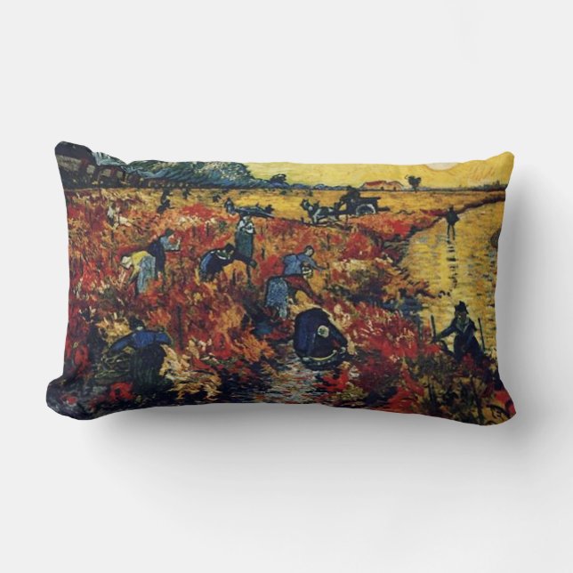 Coussin Rectangle Vignoble rouge, Vincent van Gogh (Recto)