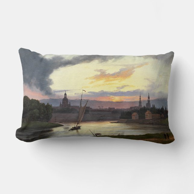 Coussin Rectangle Ville de Dresde au coucher du soleil (paysage alle (Recto)