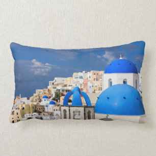 Coussin Rectangle Ville de Santorin, Grèce