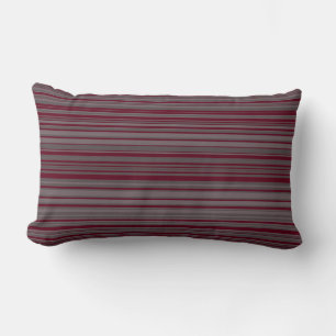 Coussin Rectangle Vin Bourgogne & Gris Simple Motif moderne rayé