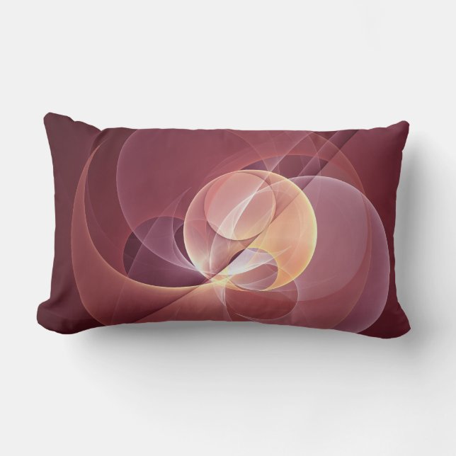 Coussin Rectangle Vin moderne élégant Abstrait Art fractal rouge (Recto)