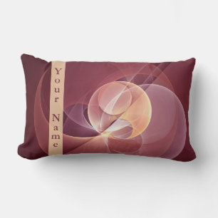 Coussin Rectangle Vin moderne élégant Abstrait Rouge Fractal Art Nom