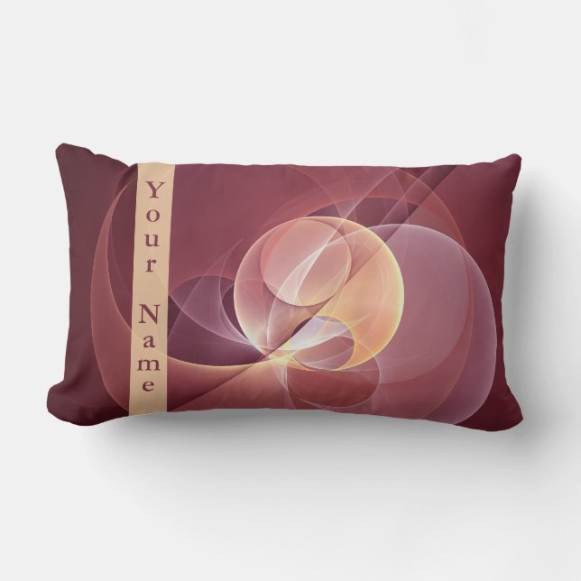 Coussin Rectangle Vin moderne élégant Abstrait Rouge Fractal Art Nom (Recto)