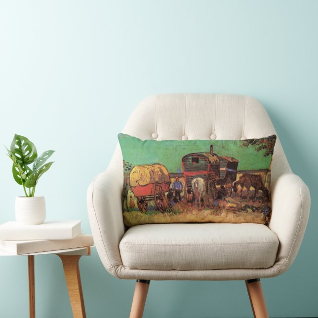 Coussin Rectangle Vincent van Gogh - Campement de Gitans Caravanes (Chaise)