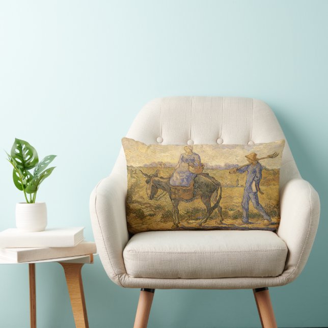 Coussin Rectangle Vincent van Gogh - Couple de paysans allant au tra (Chaise)
