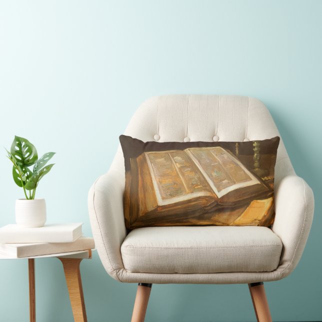 Coussin Rectangle Vincent van Gogh - La vie morte avec la Bible (Chaise)