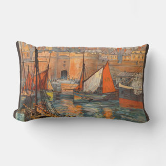 Coussin Rectangle Vintage Côte d'Emeraude Saint Malo Tourisme portua