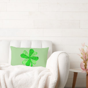 Coussin Rectangle Vintage Paillette verte shamrock St Patrick partie