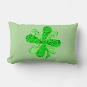 Coussin Rectangle Vintage Paillette verte shamrock St Patrick partie