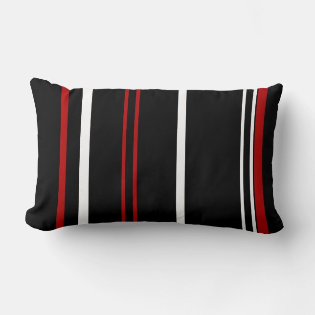 Coussin Rectangle Vintage rouge et blanc (Recto)