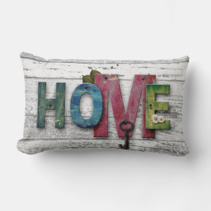 Coussin Rectangle Vintage Shabby Chic Accueil Mots Sur Le Design Du