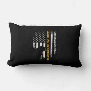 Coussin Rectangle Vintage USA American Flag Coolest Anglais Bulldog