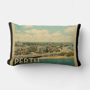 Coussin Rectangle Vintage voyage de Perth Australie