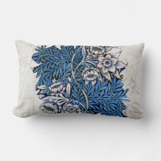 Coussin Rectangle Vintage William Morris Tulip Willow Blue Floral