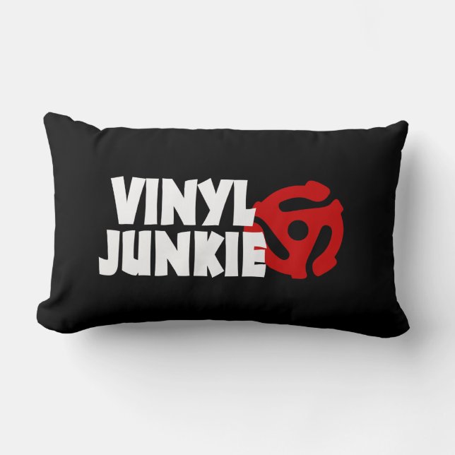 Coussin Rectangle Vinyl Junkie (Recto)