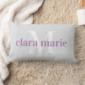 Coussin Rectangle Violet et gris | Nourriture Nom et Monogramme (Couverture)