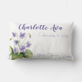 Coussin Rectangle Violets Février Mois de naissance Fleur (Recto)