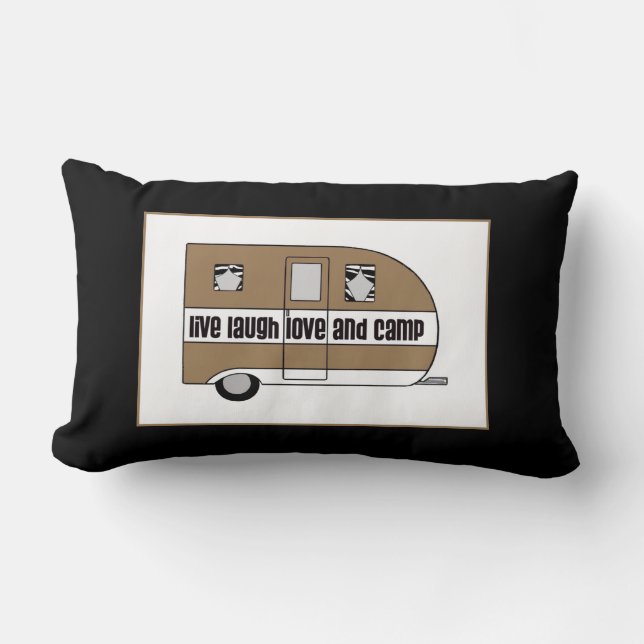 Coussin Rectangle "Vis, ris, aime et camp" (Recto)