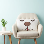 Coussin Rectangle Visage de chien adorable et mignon pour enfants bl (Chaise)