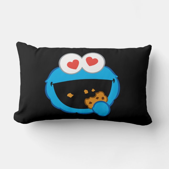 Coussin Rectangle Visage Souriant au Biscuit avec des Yeux en Forme  (Recto)