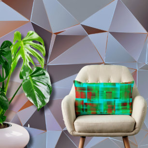 Coussin Rectangle vision abstraite de la ville rétro