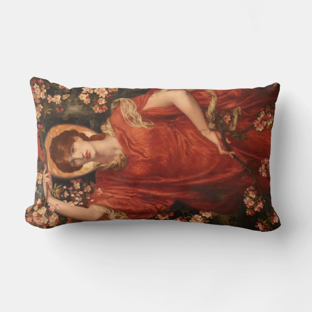 Coussin Rectangle Vision de Fiammetta (par Dante Gabriel Rossetti) (Recto)