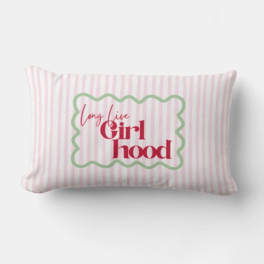 Coussin Rectangle Vive la salle de jeu de la nursery pop girly (Recto)