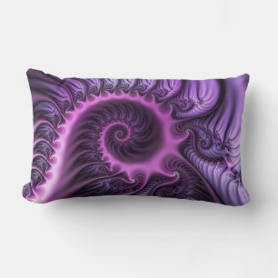 Coussin Rectangle Vivid Cool Abstrait rose violet Fractal Art Spiral