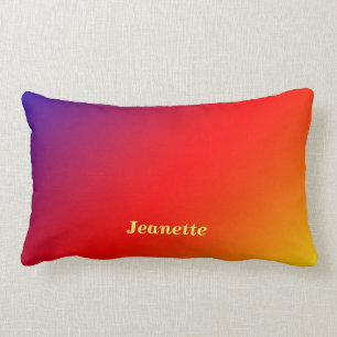 Coussin Rectangle Vivid Rainbow Nom personnalisé