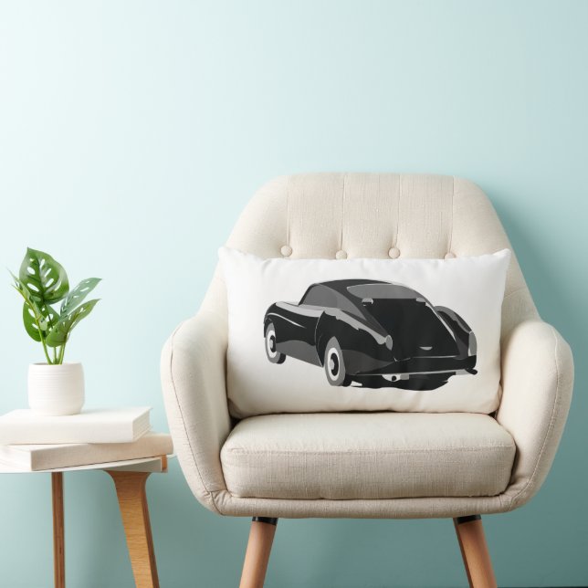Coussin Rectangle Voiture Classique Grise Noire (Chaise)