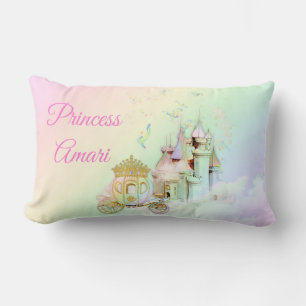 Coussin Rectangle Voiture de Château de Princesse de Arc-en-ciel Mag