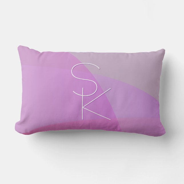 Coussin Rectangle Vos initiales qui se chevauchent | Géométrique ros (Recto)