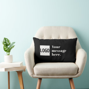 Coussin Rectangle Votre logo ou image téléchargée & texte rétro modi