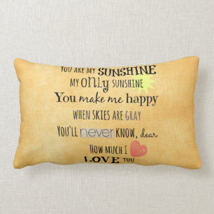 Coussin Rectangle Vous êtes ma Sunshine Word Art Typographie