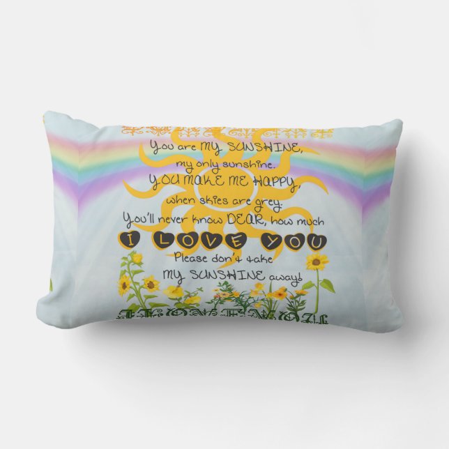 Coussin Rectangle Vous êtes mon soleil (Recto)