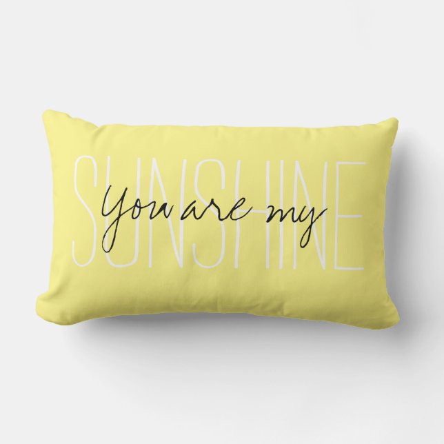 Coussin Rectangle Vous êtes mon soleil| Jaune (Recto)